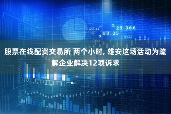 股票在线配资交易所 两个小时, 雄安这场活动为疏解企业解决12项诉求