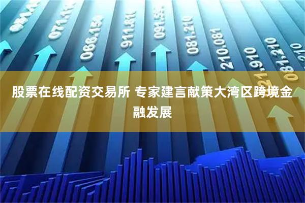 股票在线配资交易所 专家建言献策大湾区跨境金融发展